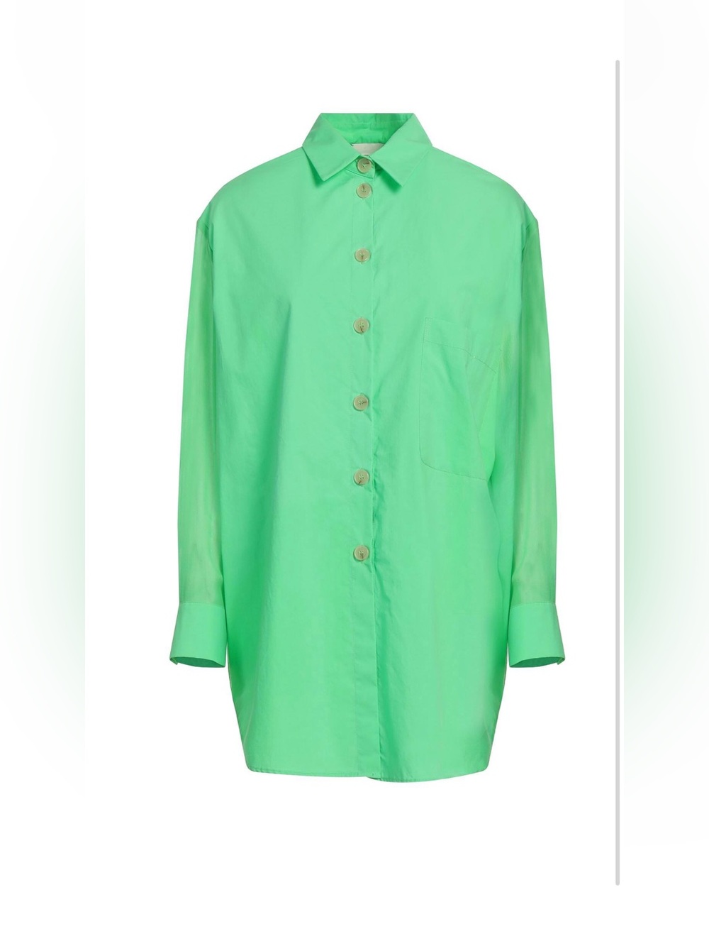 Oversized Green Button-Down Shirt - Women's Relaxed Collared Top